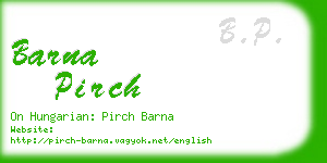 barna pirch business card